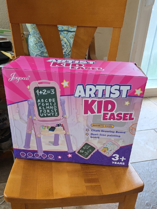 Other - Joyous Artist Kid Easel – Pink and Purple Magnetic Chalk Drawing Board